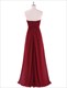 Bodenlanges Chiffon-Abschlussballkleid mit Spitzenverzierung