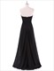 Bodenlanges Chiffon-Abschlussballkleid mit Spitzenverzierung