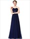 Bodenlanges Chiffon-Abschlussballkleid mit Spitzenverzierung