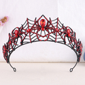 vintage Black Rhinestone Spider Crown Headpiece