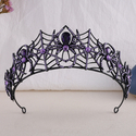 vintage Black Rhinestone Spider Crown Headpiece