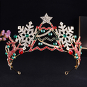 christmas Crown Snowflake Reindeer Rhinestone Crystal Princess Tiara
