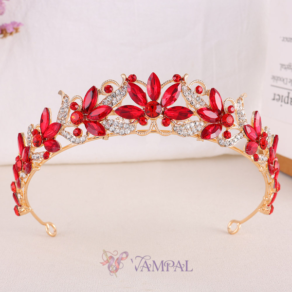 rhinestone Flower Leaf Bridal Tiara Crown