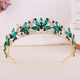 rhinestone Flower Leaf Bridal Tiara Crown