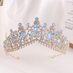 Kc Gold White Diamond + Blue Opal