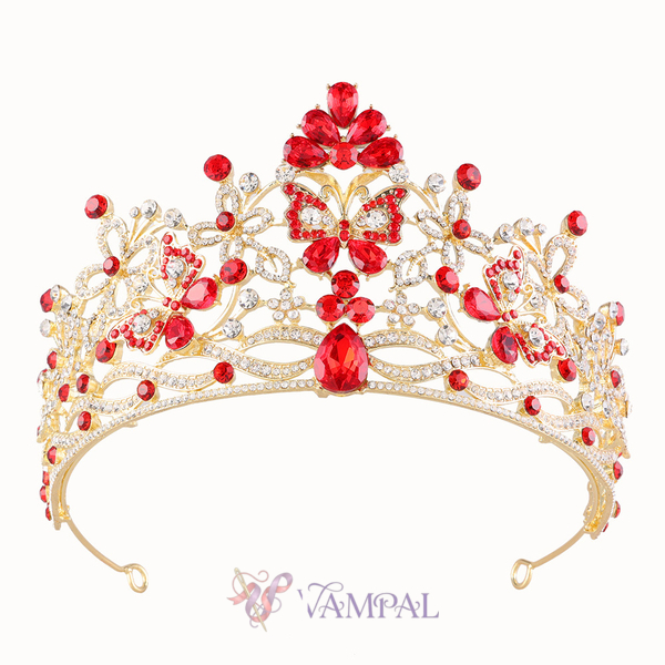 baroque Rhinestone Crystal Butterfly Tiara Bridal Crown
