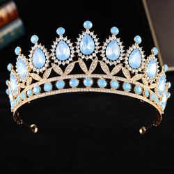 Kc Gold White Diamond + Blue Opal