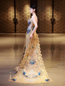 as shown in the picture champagne Gold Blue Xiuhe Fu Wedding Dress Heavy Craft Trailing Bride Toast Gown Chinese Style Bridal Winter