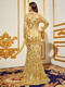 purple purple Sequin Long Sleeve Evening Dress