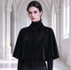 black Velvet Short Cape Shawl Vintage Tie-Up Cloak