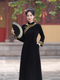 golden Mink Velvet Long A-Line Qipao Dress