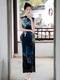 emerald Green Chinese Style Sleeveless Bodycon Long Dress