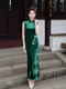 emerald Green Chinese Style Sleeveless Bodycon Long Dress