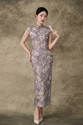 vintage Chinese Style Long Velvet Qipao Dress
