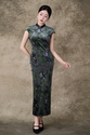 vintage Chinese Style Long Velvet Qipao Dress