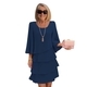 Elegantes gestuftes Sommerkleid mit Rundhalsausschnitt und lockerer Passform