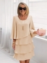 elegant Tiered Round Neck Loose Fit Summer Dress