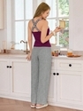 striped Knit Cami Vest And Woven Pants Loungewear Set