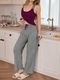 striped Knit Cami Vest And Woven Pants Loungewear Set