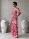 european Style Women's Long Wide Leg Jumpsuit With Bubble Sleeves