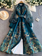 vintage Mesh Spliced Printed Lantern Sleeve Dress