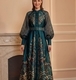 vintage Mesh Spliced Printed Lantern Sleeve Dress