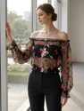 elegant French Embroidered Long-Sleeve T-Shirt For Women