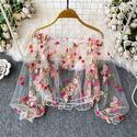 elegant French Embroidered Long-Sleeve T-Shirt For Women