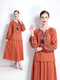 bohemian Vintage Embroidered Print Long Sleeve Shirt Women Loose Casual French Style Doll Top