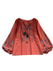 bohemian Vintage Embroidered Print Long Sleeve Shirt Women Loose Casual French Style Doll Top