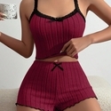 women's Lace Camisole And Shorts Pajama Set