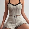 women's Lace Camisole And Shorts Pajama Set
