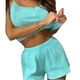 Damen einfarbiges Cami- und Shorts-Loungewear-Pyjama-Set