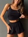 women's Solid Color Cami And Shorts Loungewear Pajama Set