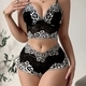 lace Three-Piece Lingerie Set With Suspender Shorts