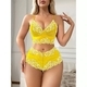 lace Three-Piece Lingerie Set With Suspender Shorts
