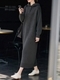 hooded Long Knit Dress With Four-Button Detail Plus Size