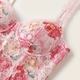 lace Embroidered Floral Fishbone Corset Waist Trainer Top