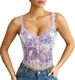 lace Embroidered Floral Fishbone Corset Waist Trainer Top