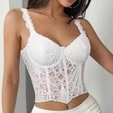 lace Embroidered Floral Fishbone Corset Waist Trainer Top
