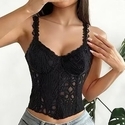lace Embroidered Floral Fishbone Corset Waist Trainer Top