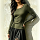 ribbed Knit Slim Fit Long Sleeve Women's Top