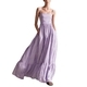 striped Woven Sleeveless Spaghetti Strap Long Dress
