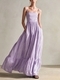 striped Woven Sleeveless Spaghetti Strap Long Dress