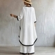 cotton-Linen Irregular Long-Sleeve Top And Wide-Leg Pants Two-Piece Set