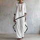 cotton-Linen Irregular Long-Sleeve Top And Wide-Leg Pants Two-Piece Set
