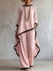 cotton-Linen Irregular Long-Sleeve Top And Wide-Leg Pants Two-Piece Set