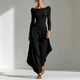 off-Shoulder Slim Fit Top With Wide Leg Pants Two-Piece Set