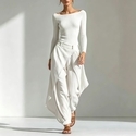 off-Shoulder Slim Fit Top With Wide Leg Pants Two-Piece Set