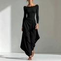 off-Shoulder Slim Fit Top With Wide Leg Pants Two-Piece Set